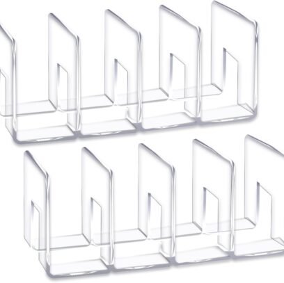 Clear Acrylic Desk File Sorter Purse/Handbag Organizer Clutch Divider Mesh Folder Office Supplies Stand Bookshelf (3 Sections) (2Pack-4Sections)