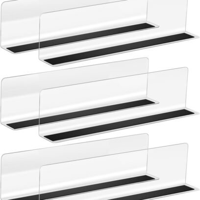 6Pcs Plastic Shelf Dividers with Magnetic, Closet Shelf Divider, Separator Clapboard Organizer for Storage Bedroom Bathroom Kitchen Office Supermarket 6CM