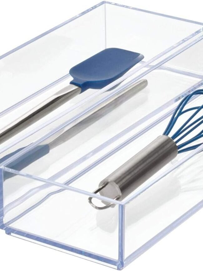Clarity Drawer, Kitchen and Bathroom Organization Silverware, Spatulas, Gadgets, Large-Set of 2