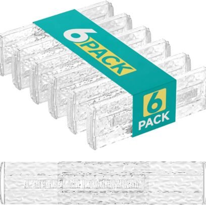 6 Pack Drawer Dividers Organizer, Adjustable 3.2" High Expandable from 11.8-20" Kitchen Stackable Drawer Organizer, Clear Plastic Drawers Separators, Kitchen and Office Storage