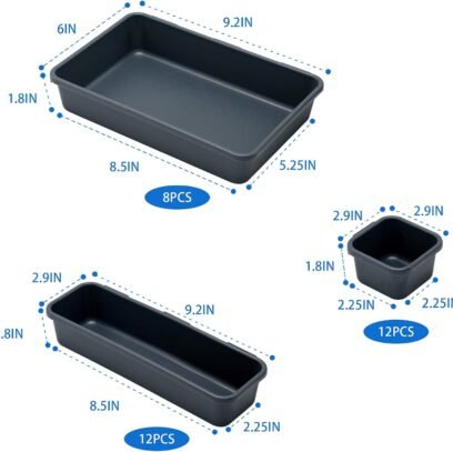32 PCS Desk Drawer Organizers - Interlocking Tool Boxes with 3 Sizes, Office, Bathroom, Kitchen, Makeup